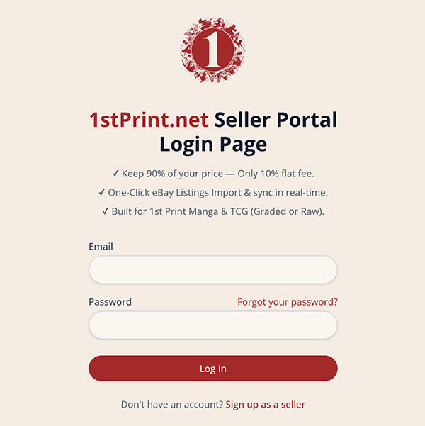Welcome to the 1stPrint.net Seller Portal
