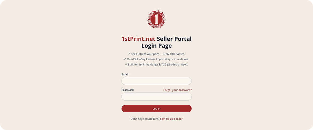 Welcome to the 1stPrint.net Seller Portal