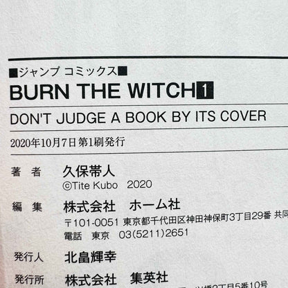 Burn the Witch - Volume 01 /w Obi