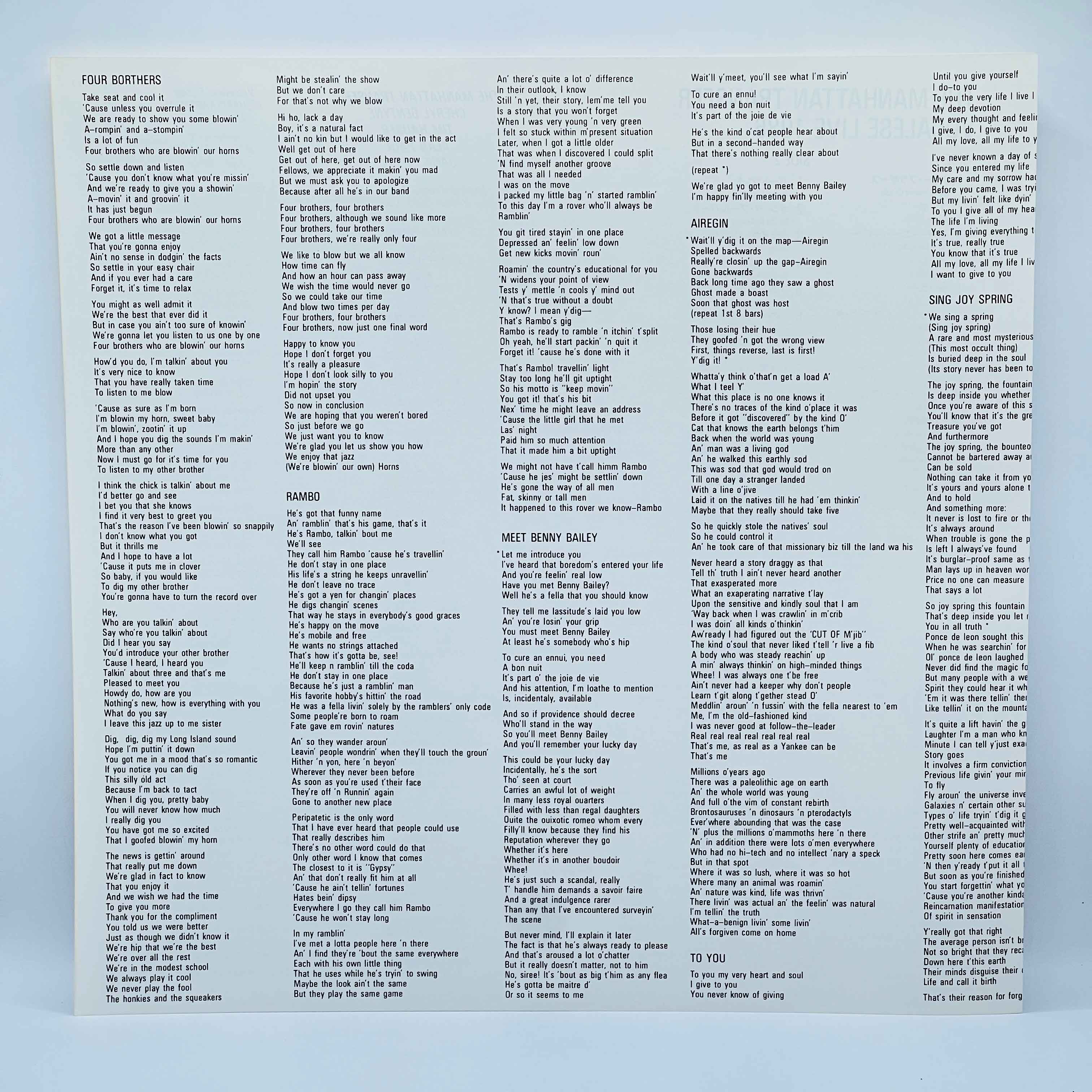 Manhattan Transfer: Vocalese Live 1986 /w Obi