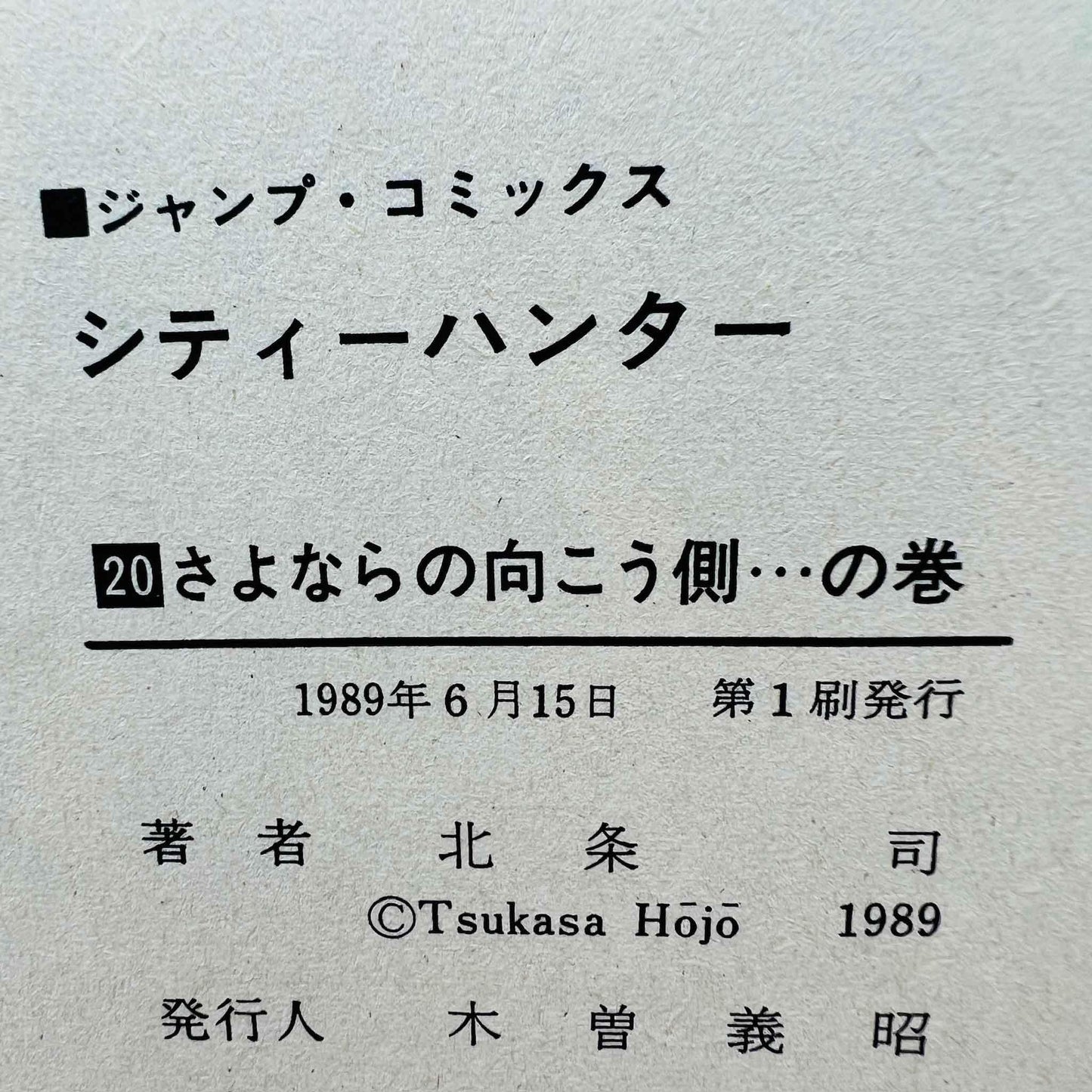 City Hunter - Volume 20 - 1stPrint.net - 1st First Print Edition Manga Store - M-CH-20-001